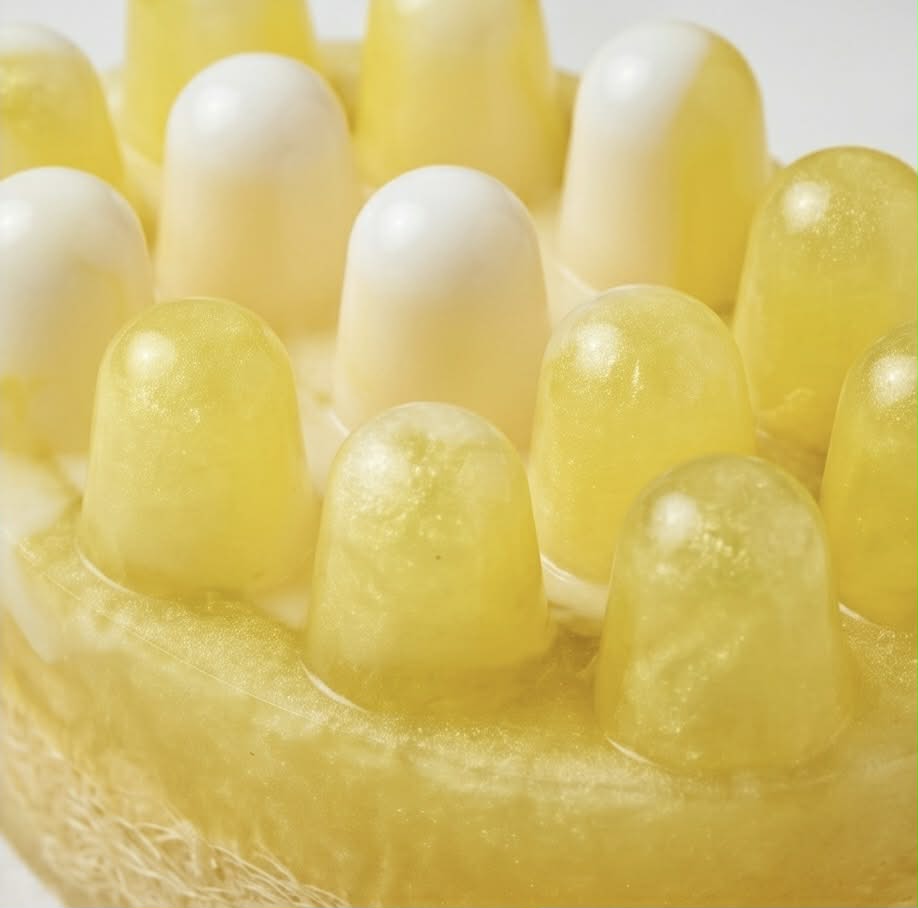 Sugared Lemon Message Bar | Citrus Loofah Exfoliating Soap