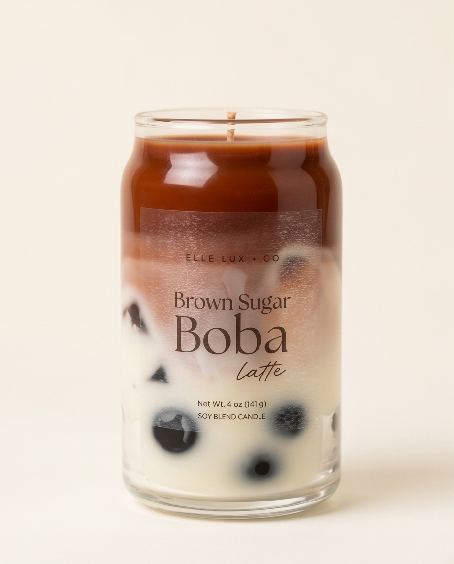Brown Sugar Boba Mini Candle | Milk Tea Inspired Candle