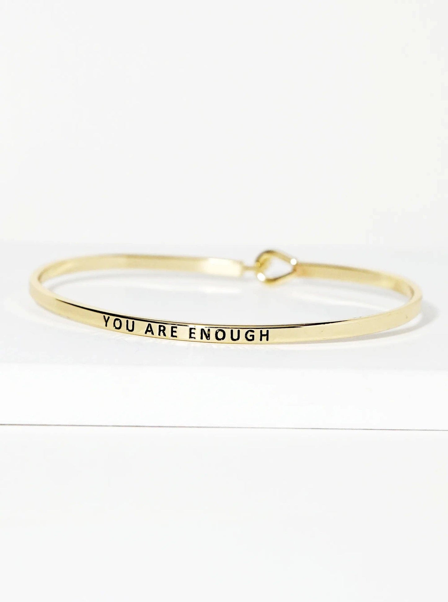 You Are Enough Engraved Inspirational Bangle Bracelet