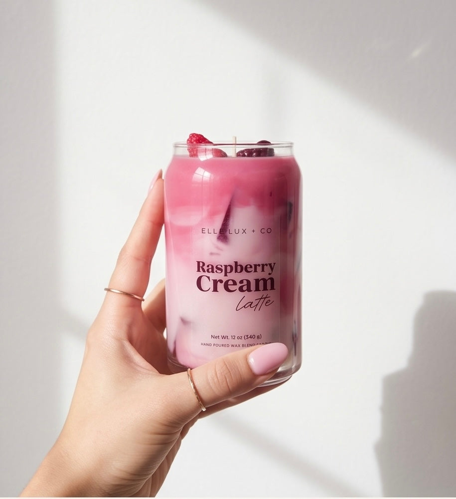Raspberry Crème Latte Candle – Sweet Berry Scent