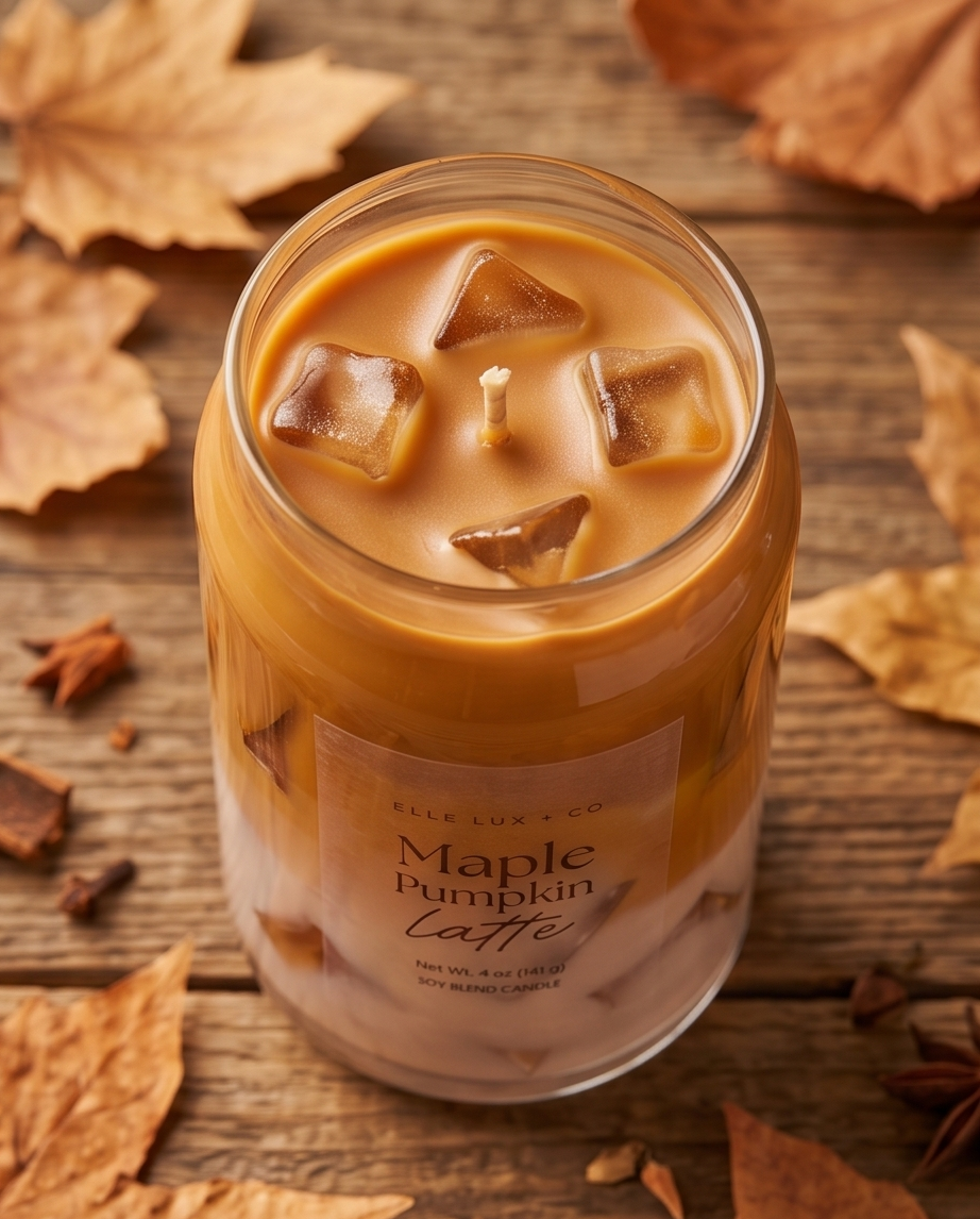 Maple Pumpkin Latte Mini Candle – Cozy Fall Drink Scent