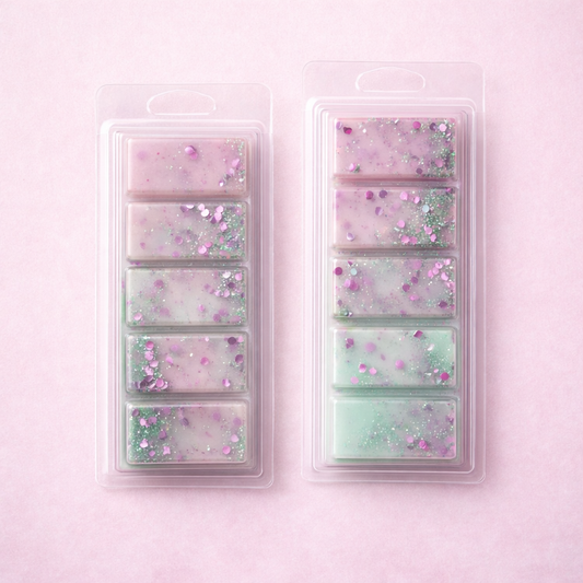 Ocean wax melt bar in mermaid colors with beachy scent and decorative design