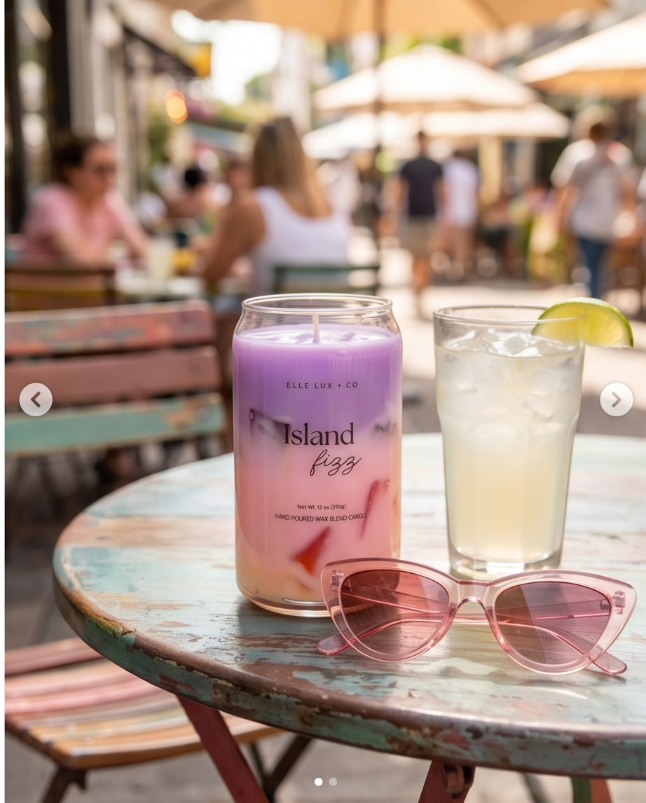 Island Fizz Candle – Tropical Citrus Refresher Scent