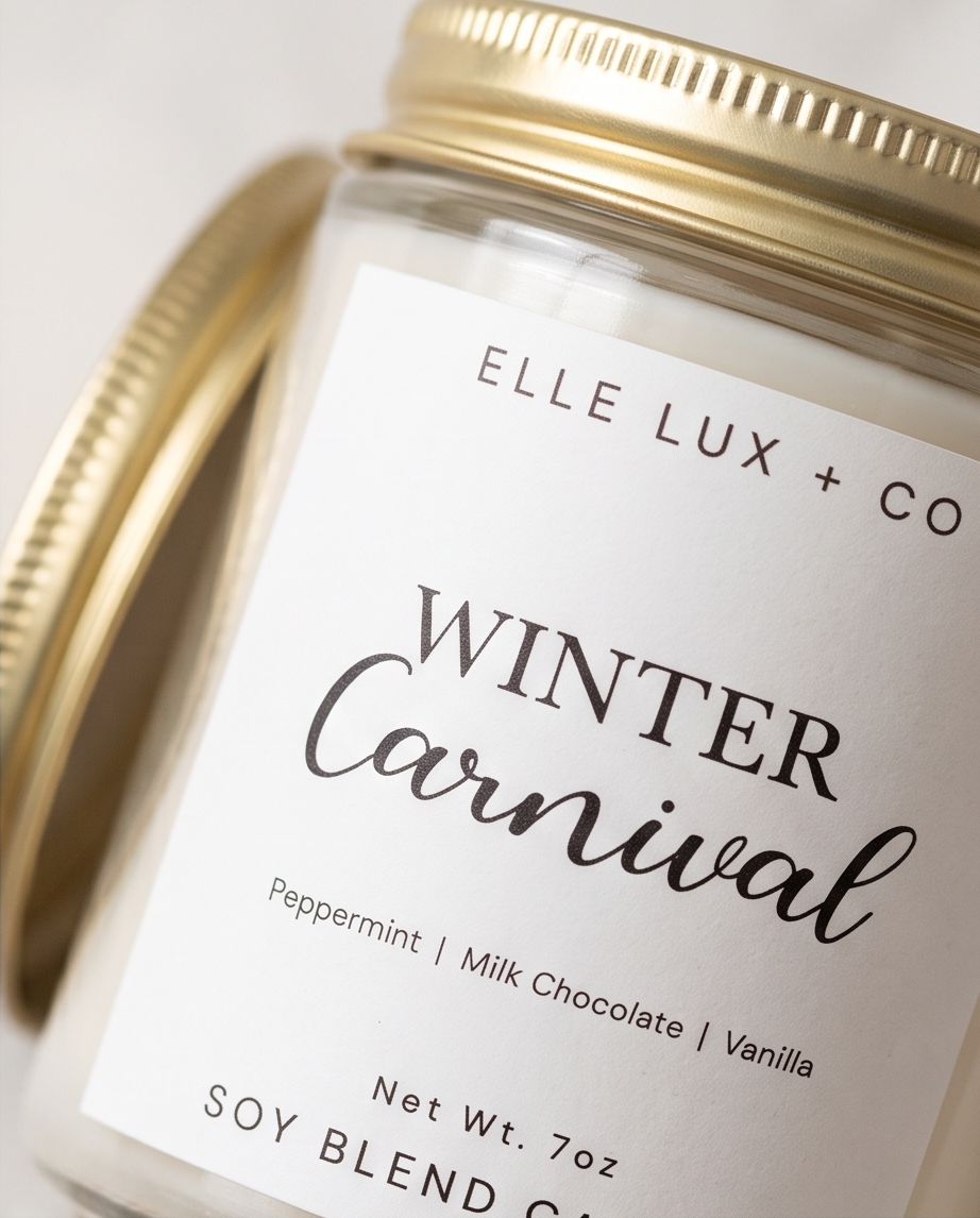 Winter Carnival Candle | Peppermint & Vanilla | 7 oz
