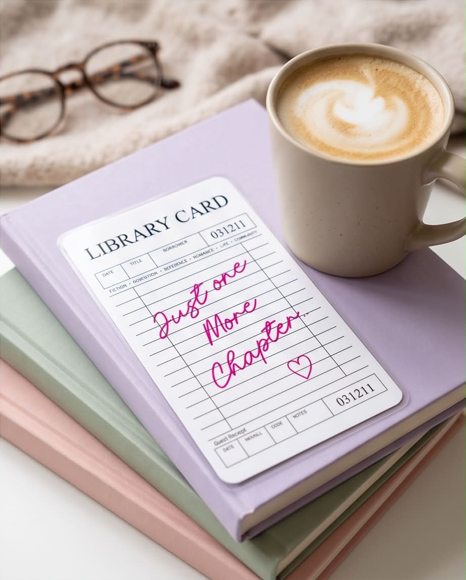 Just One More Chapter Library Card Bookmark | Bookmark for Book Lovers