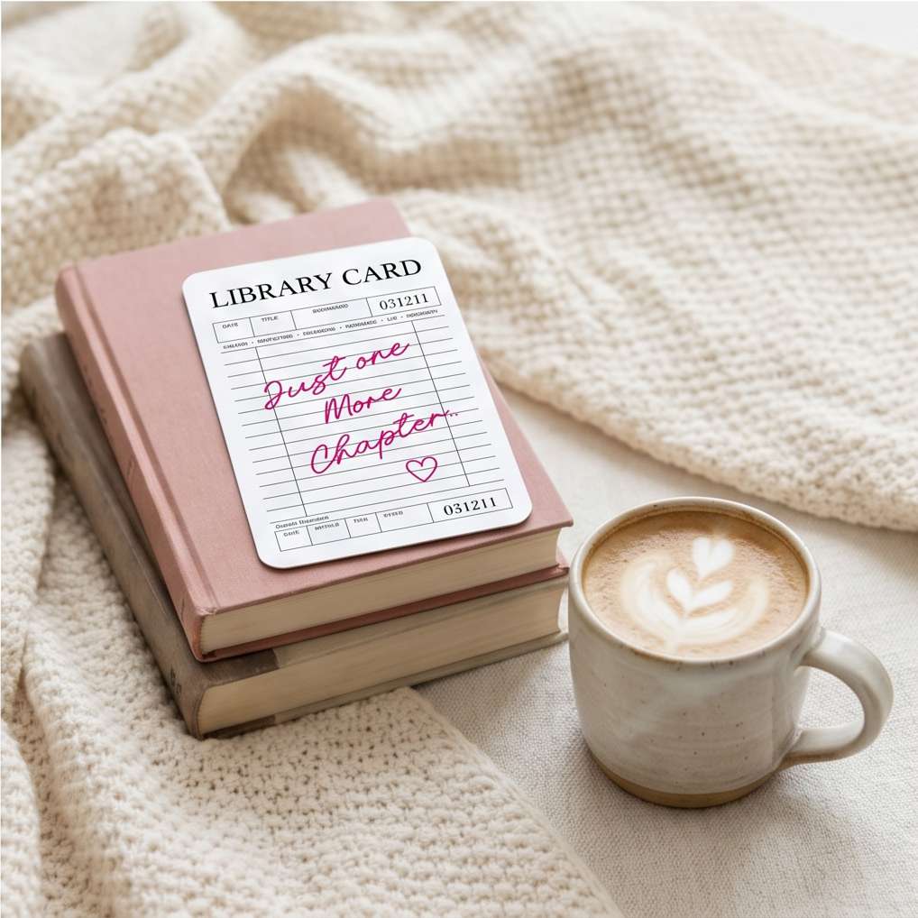 Just One More Chapter Library Card Bookmark | Bookmark for Book Lovers