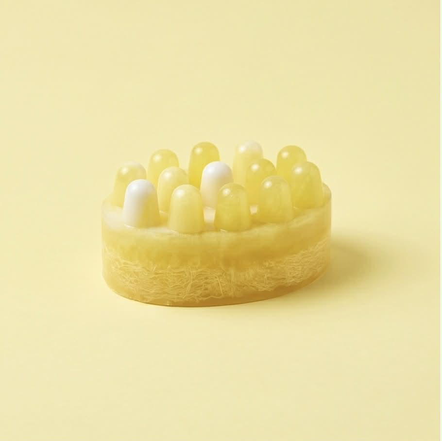 Sugared Lemon Message Bar | Citrus Loofah Exfoliating Soap