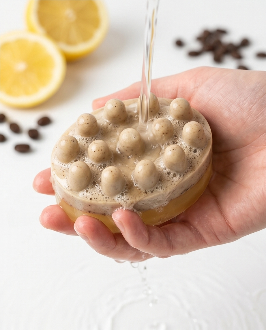 Lemon Cold Brew Soap | Coffee Exfoliating Massage Bar Soap