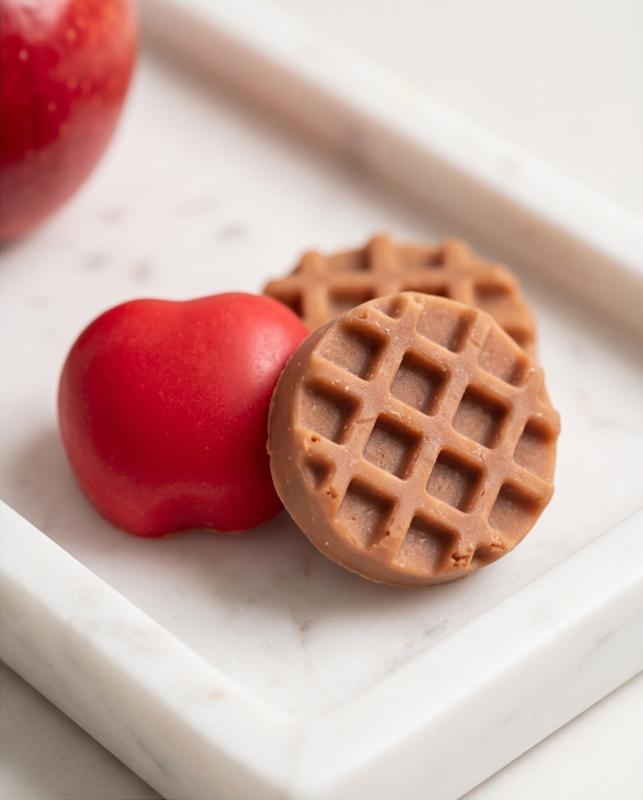 Bakery scented wax melts shaped like waffles with apple crumble and maple notes