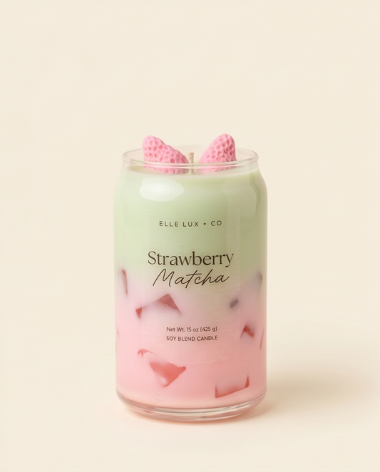 Strawberry Matcha Candle | Green Tea Latte Inspired Candle
