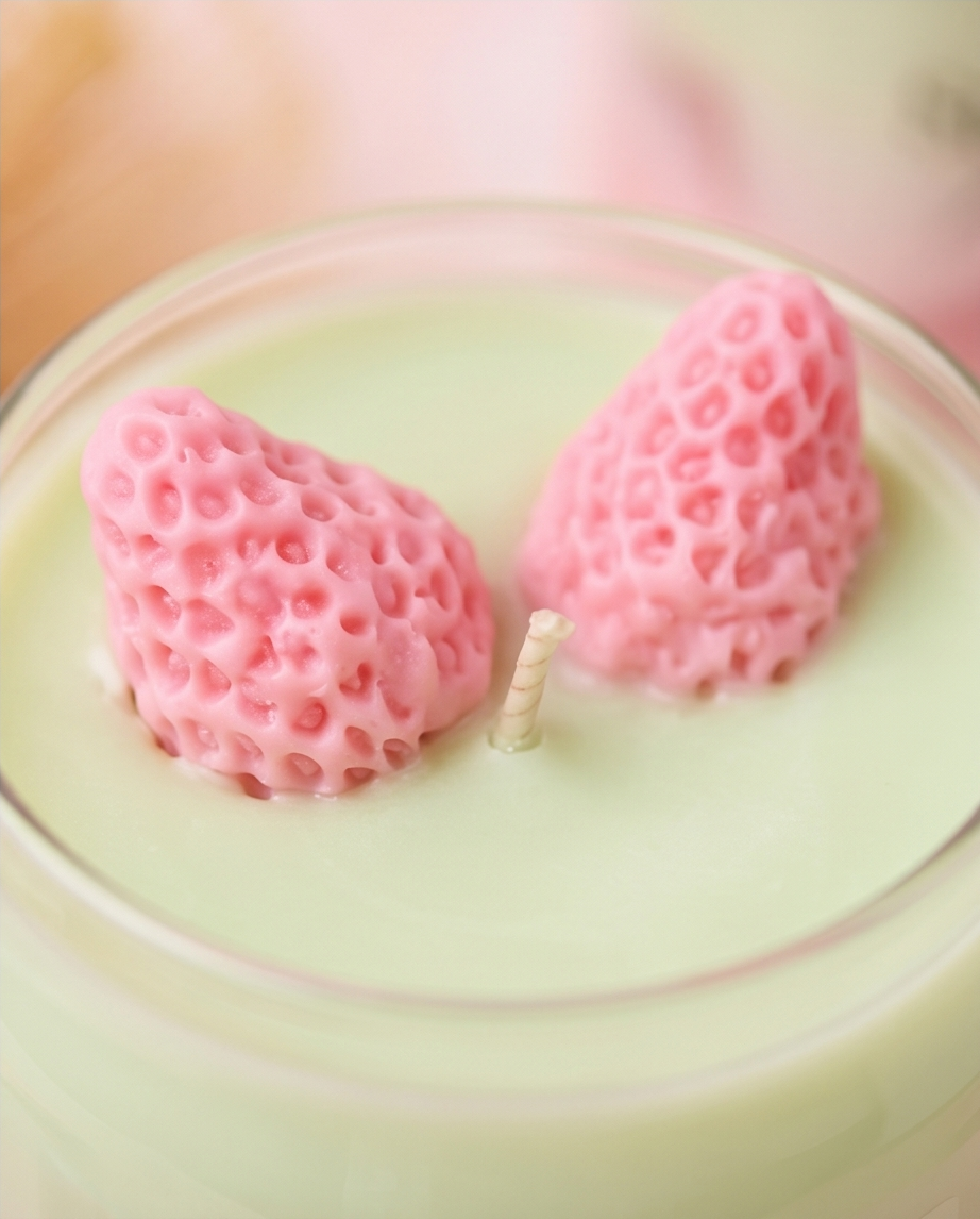 Strawberry Matcha Candle | Green Tea Latte Inspired Candle