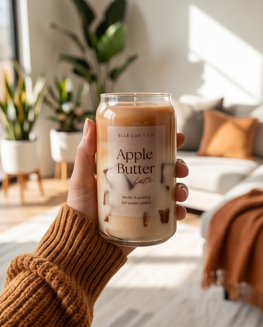 Apple Butter Latte Candle | Cozy Fall Coffee Candle