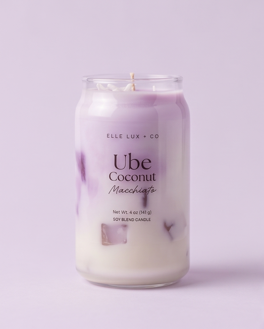 Coconut Ube Macchiato Mini Candle | Tropical Café Candle