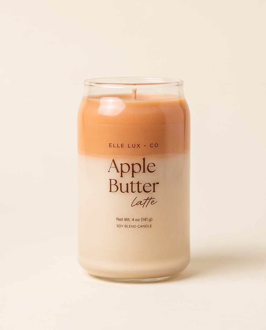 Apple Butter Latte Mini Candle | Cozy Fall Coffee Candle