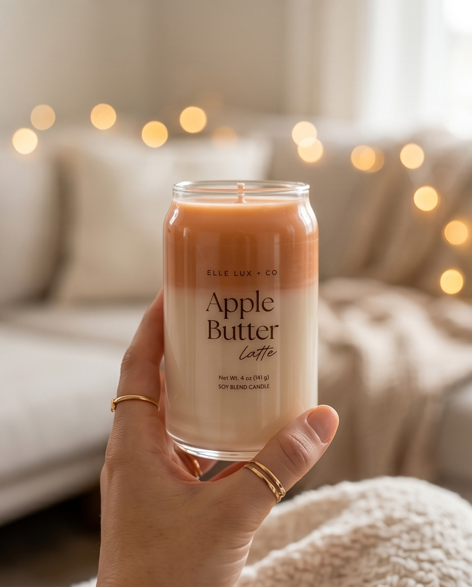 Apple Butter Latte Mini Candle | Cozy Fall Coffee Candle