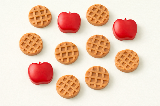 Cute waffle wax melts with apple crumble fragrance for cozy home scent and fall decor