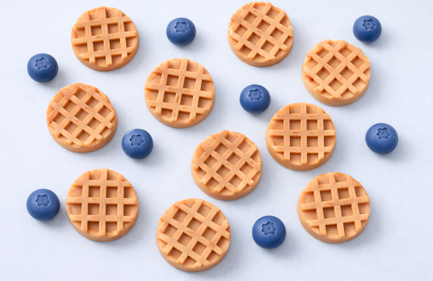 Bakery scented wax melts with blueberry and waffle fragrance in cute waffle shapes