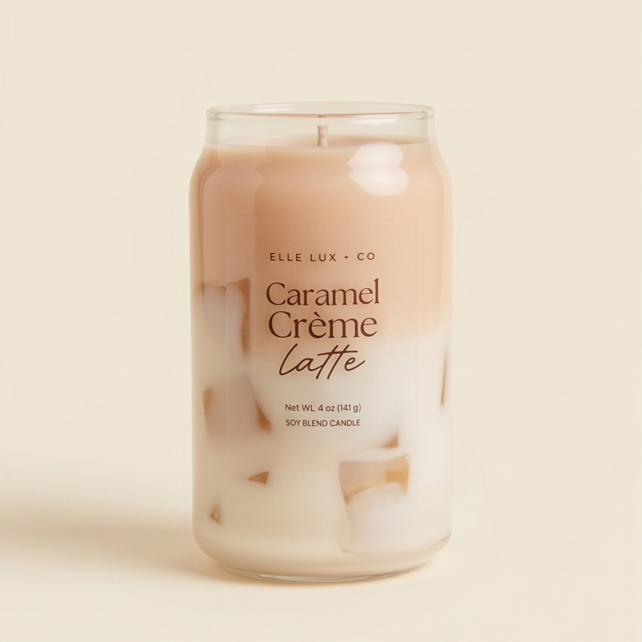 Caramel Crème Latte Mini Candle – Sweet Creamy Coffee Scent