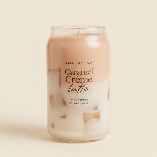 Caramel Crème Latte Mini Candle – Sweet Creamy Coffee Scent