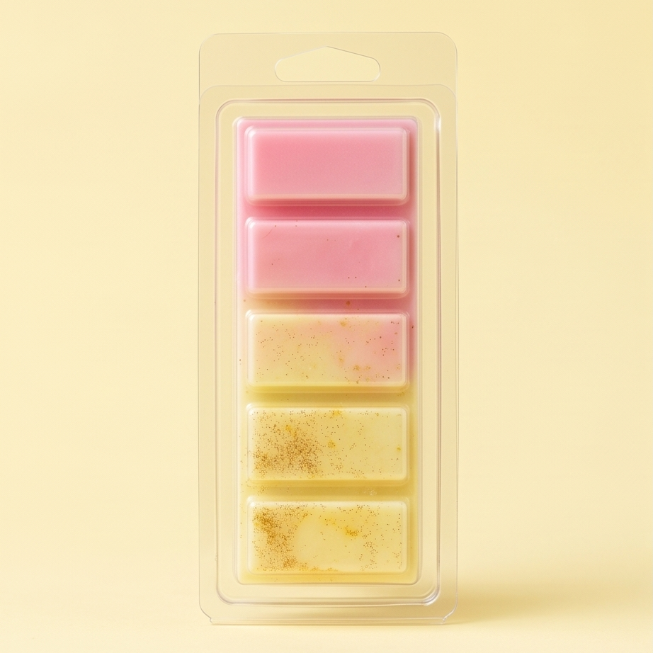 Fruity citrus wax melt bar with strawberry and lemon fragrance, sweet summer scent