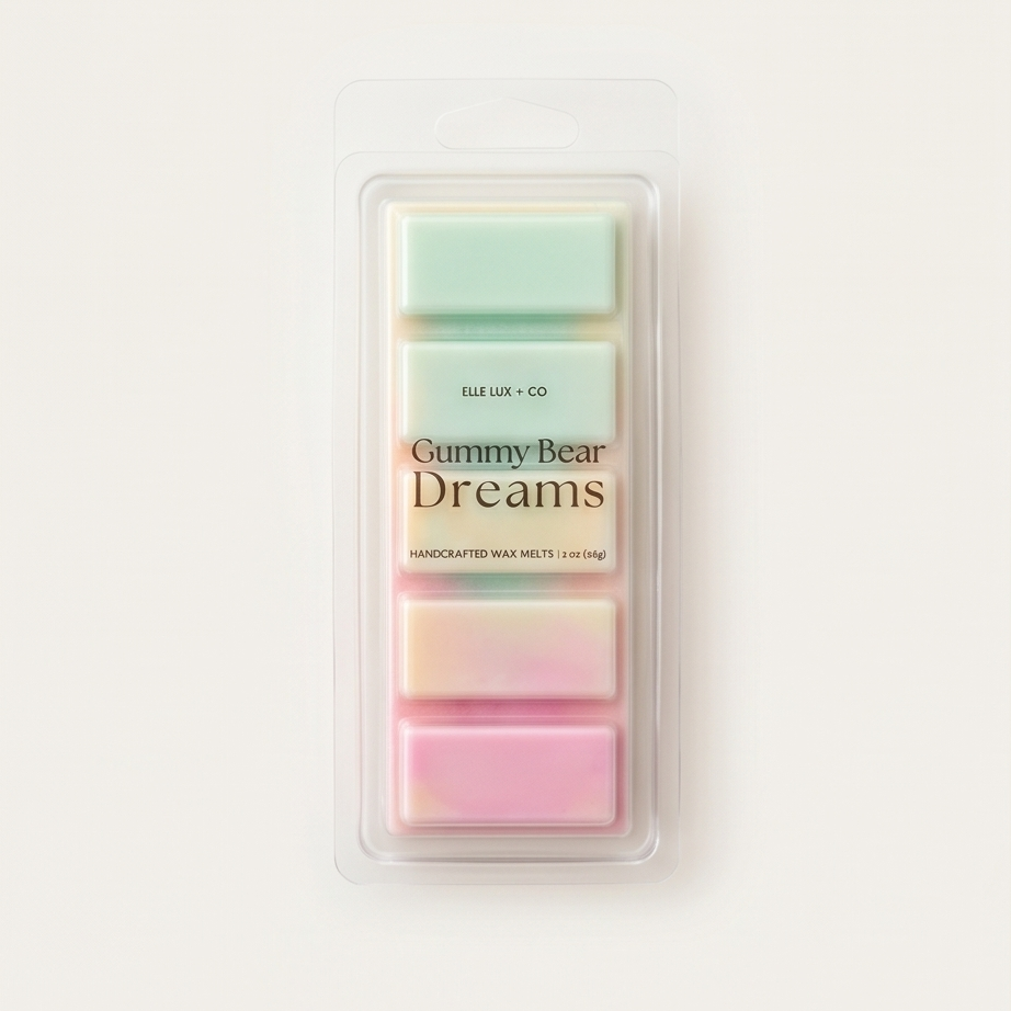 Fruity candy wax melts with strawberry citrus scent, sweet and playful fragrance