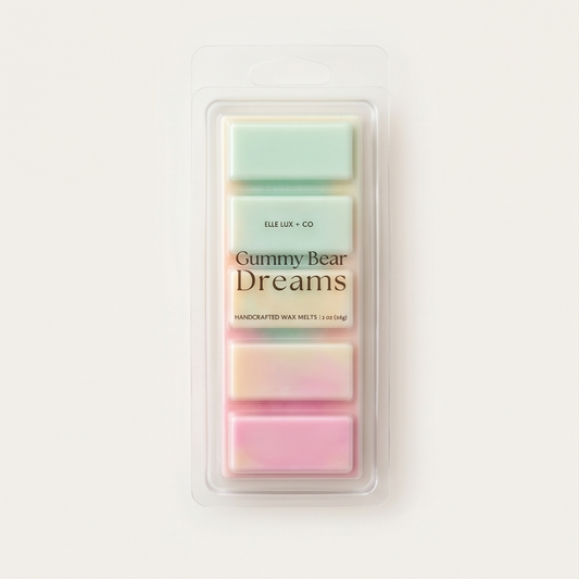 Fruity candy wax melts with strawberry citrus scent, sweet and playful fragrance