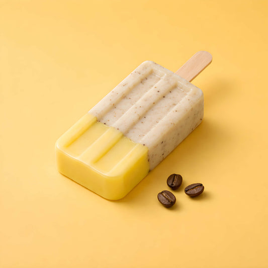lemon and coffee popsicle shaped soap