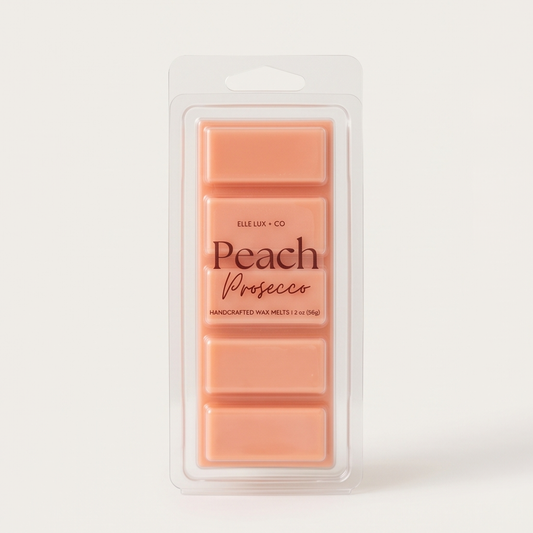 Peach Prosecco Wax Melt Bar – Sparkling Fruity Citrus Scent