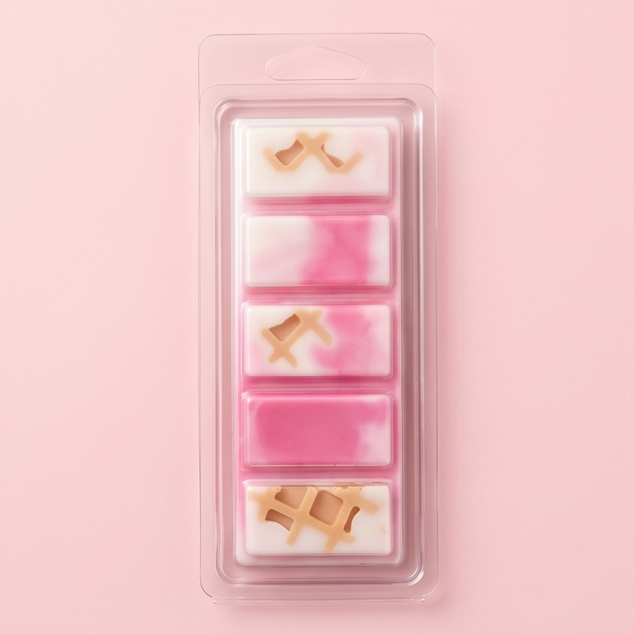 Strawberry waffles wax melt bar, sweet bakery scented handmade 2 oz soy blend wax melts